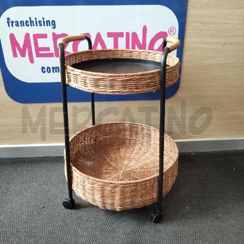 CARRELLO METALLO NERO 2 CESTI VIIMINI | Mercatino dell'Usato Domodossola 1