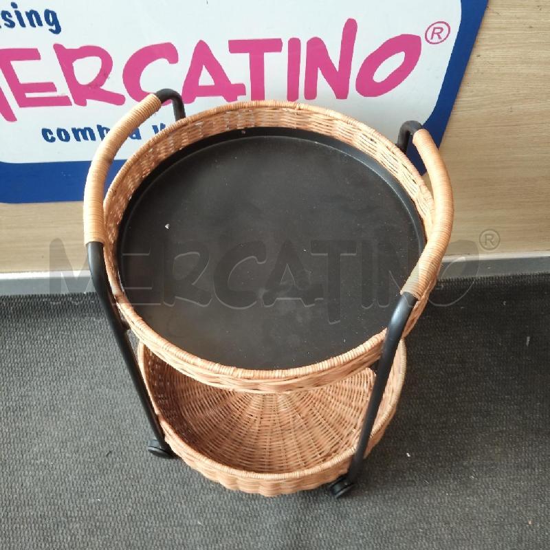 CARRELLO METALLO NERO 2 CESTI VIIMINI | Mercatino dell'Usato Domodossola 2