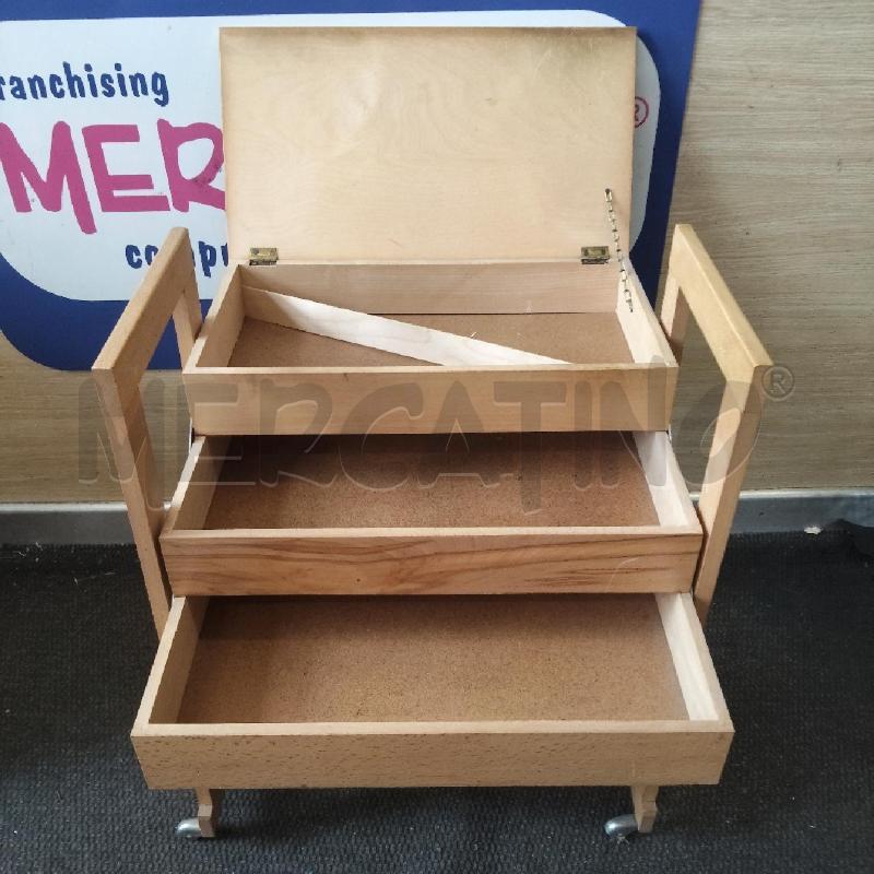 CARRELLO PORTA CUCITO LEGNO  | Mercatino dell'Usato Domodossola 3