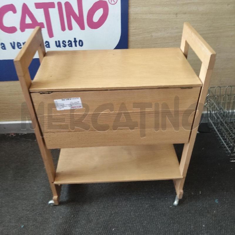 CARRELLO PORTA CUCITO LEGNO  | Mercatino dell'Usato Domodossola 4