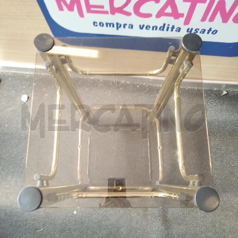 CARRELLO VETRO METALLO DORATO QUADRATO | Mercatino dell'Usato Domodossola 2