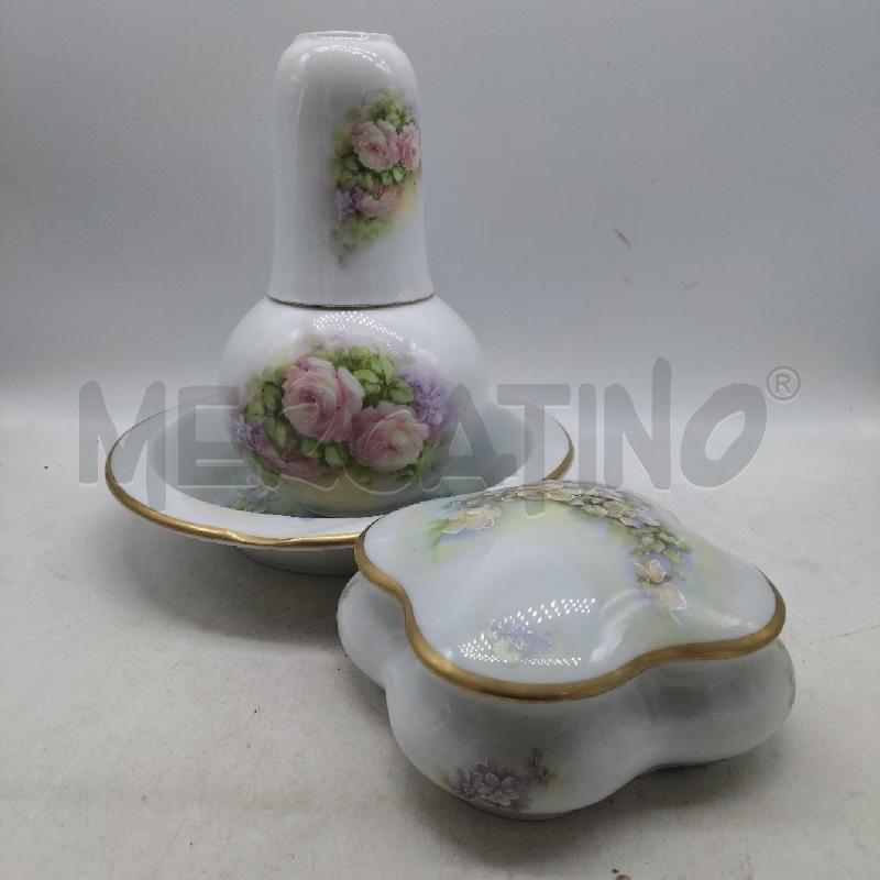 CERAMICHE PZ. 3 DA BAGNO FIORI LIMOGES | Mercatino dell'Usato Domodossola 1