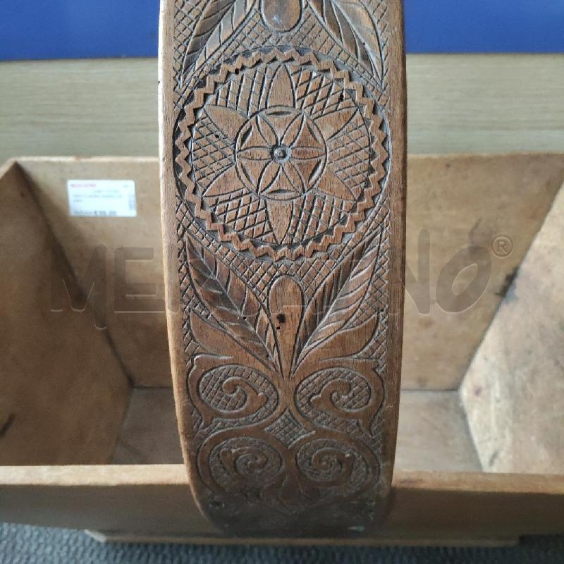 CESTO LEGNO MANICO INCISO | Mercatino dell'Usato Domodossola 3