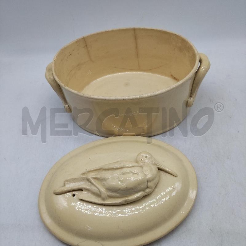 CIOTOLA CERAMICA CON UCCELLO COPERCHIO RILIEVO | Mercatino dell'Usato Domodossola 3