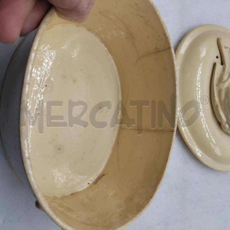 CIOTOLA CERAMICA CON UCCELLO COPERCHIO RILIEVO | Mercatino dell'Usato Domodossola 4