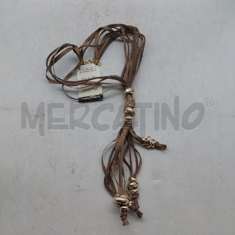 COLLANA ARTIGIANALE CORDINO BEIGE CIONDOLI ORO ARTIGIANALE | Mercatino dell'Usato Domodossola 1