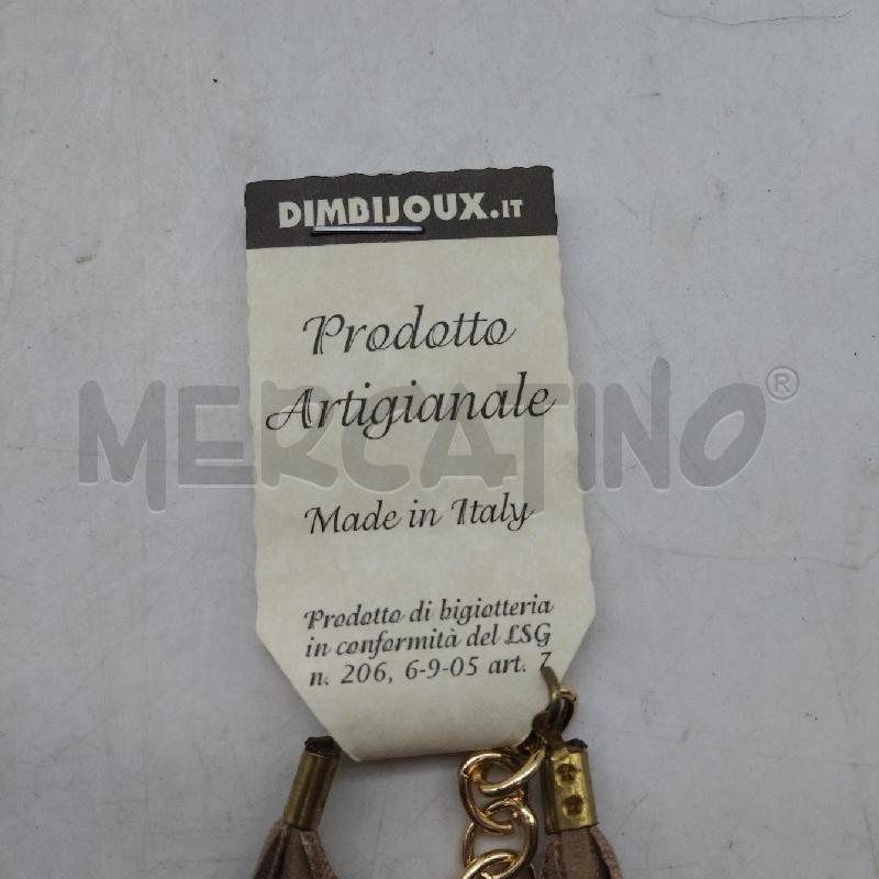 COLLANA ARTIGIANALE CORDINO BEIGE CIONDOLI ORO ARTIGIANALE | Mercatino dell'Usato Domodossola 3