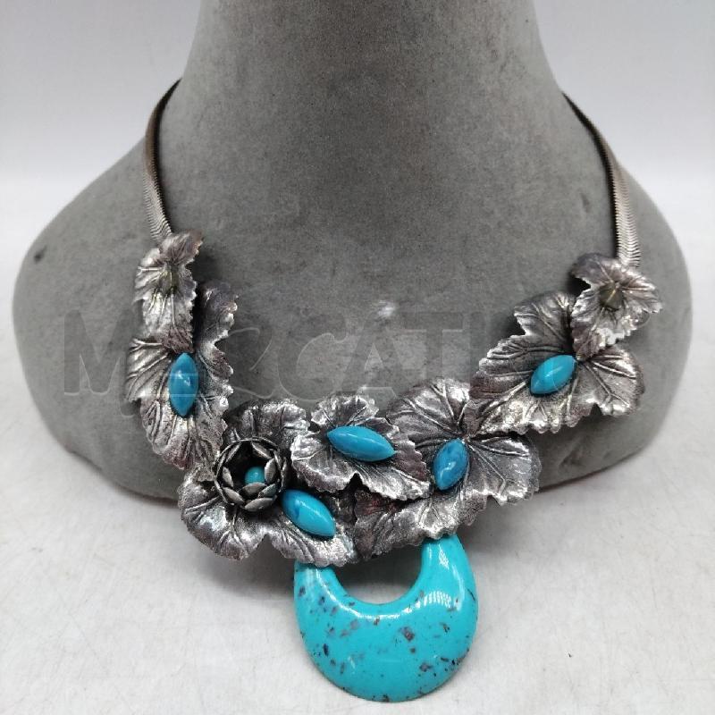 COLLANA METALLO PIETRE AZZURRE | Mercatino dell'Usato Domodossola 1