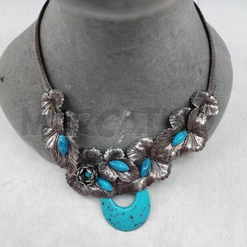 COLLANA METALLO PIETRE AZZURRE | Mercatino dell'Usato Domodossola 2