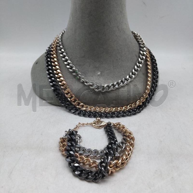 COLLANA + BRACCIALETTO CATENA 3 COLORI | Mercatino dell'Usato Domodossola 1