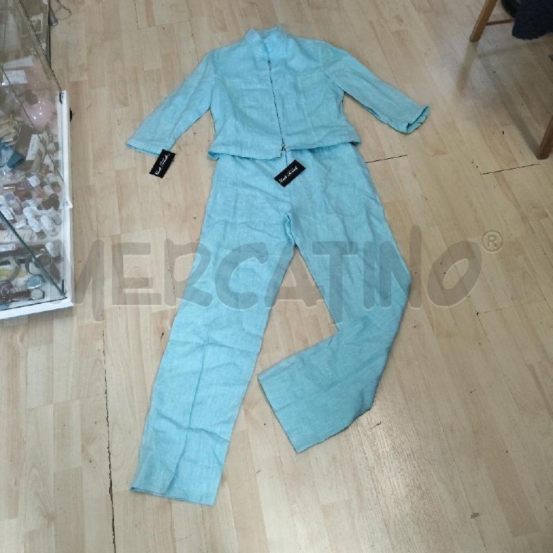 COMPLETO DONNA LINO CELESTE GIACCA PANTALONI PENNY BLACK | Mercatino dell'Usato Domodossola 1