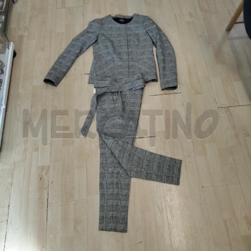 COMPLETO DONNA PANTALONE CON CINTURA+GIACCA GRIGIO SCOZZESE  | Mercatino dell'Usato Domodossola 1