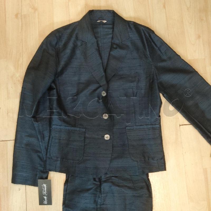 COMPLETO DONNA SETA BLU SCURO GIACCA+PANTALONE I BLUES | Mercatino dell'Usato Domodossola 2