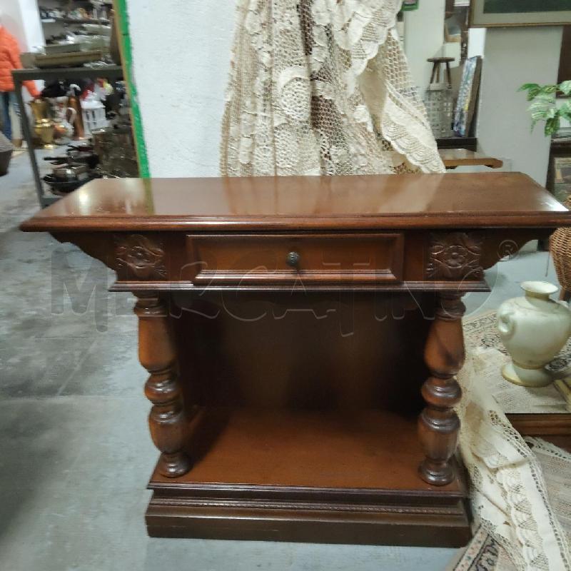 CONSOLLE LEGNO ENTRATA 1 CASSETTO 2 COLONNE | Mercatino dell'Usato Domodossola 1