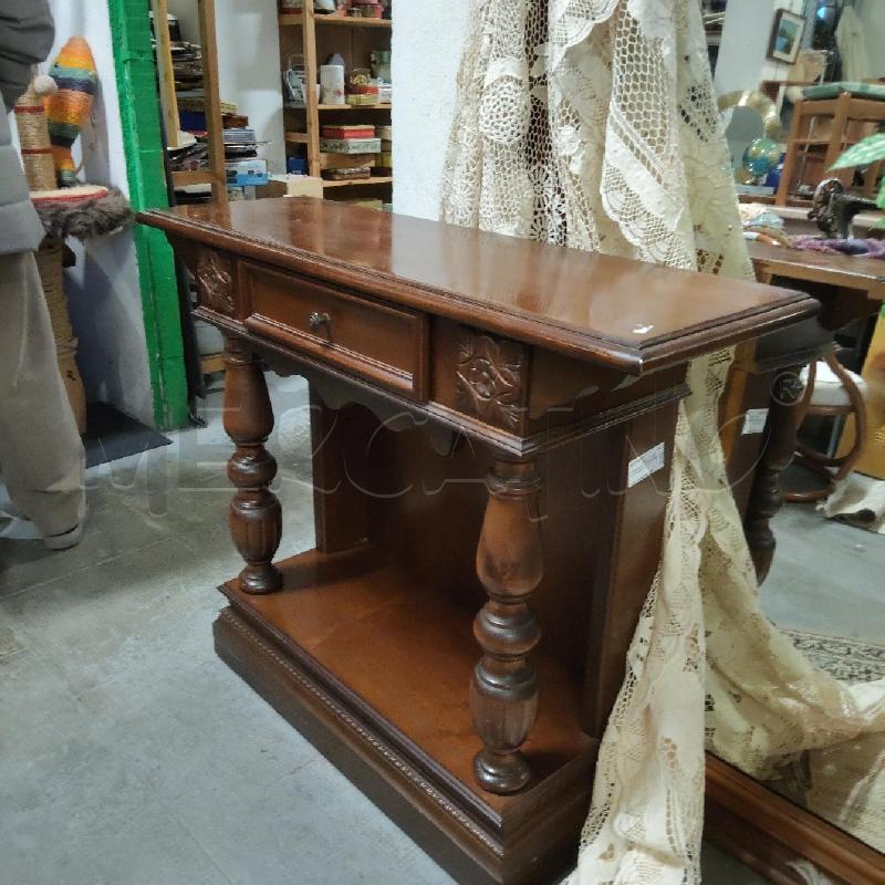 CONSOLLE LEGNO ENTRATA 1 CASSETTO 2 COLONNE | Mercatino dell'Usato Domodossola 2