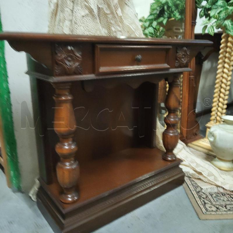 CONSOLLE LEGNO ENTRATA 1 CASSETTO 2 COLONNE | Mercatino dell'Usato Domodossola 3
