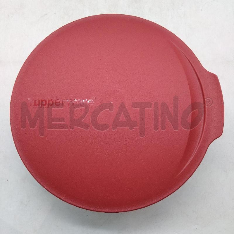 CONTENITORE PLASTICA TUPPERWARE BIANCO ROSSO COPERCHIO  | Mercatino dell'Usato Domodossola 2