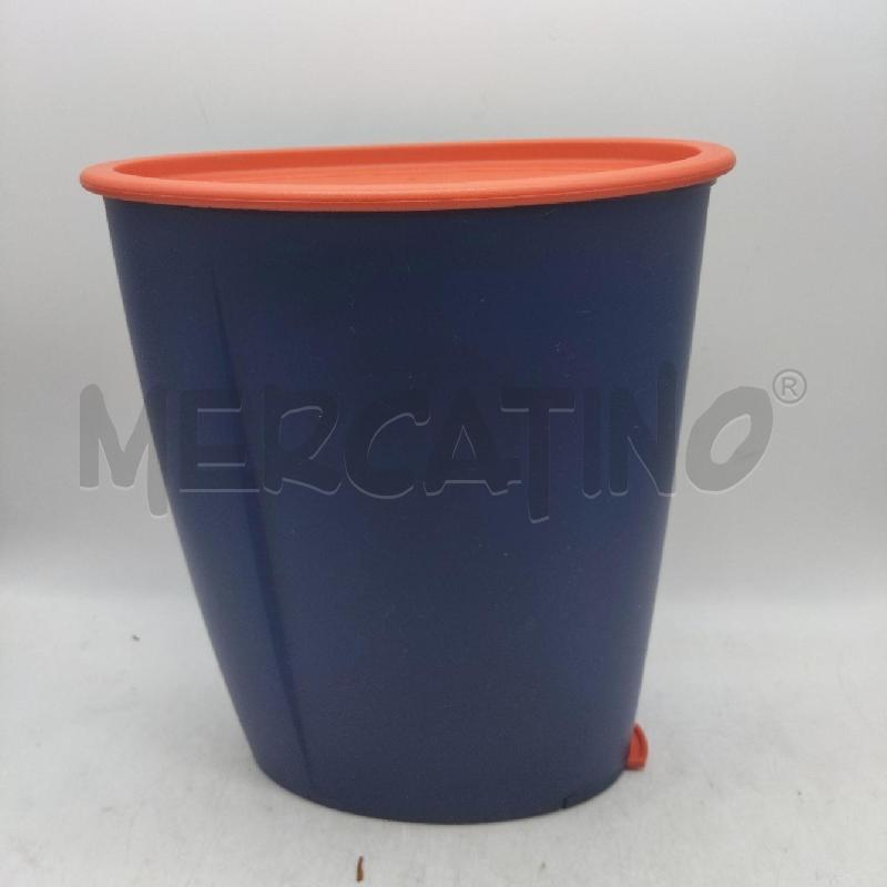 CONTENITORE PLASTICA TUPPERWARE GRANDE BLU TAPPO ARANCIONE | Mercatino dell'Usato Domodossola 1