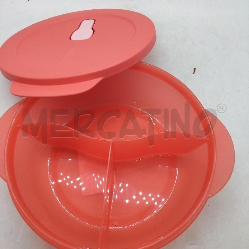 CONTENITORE PLASTICA TUPPERWARE ROTONDO ROSSO | Mercatino dell'Usato Domodossola 3