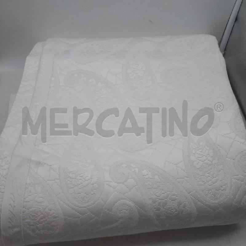 COPRI LETTO MATRIMONIALE BIANCO DAMASCATO CARLUCCI | Mercatino dell'Usato Domodossola 1