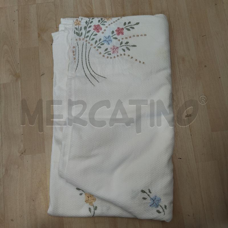 COPRI LETTO MATRIMONIALE BIANCO RICAMO FIORI | Mercatino dell'Usato Domodossola 1