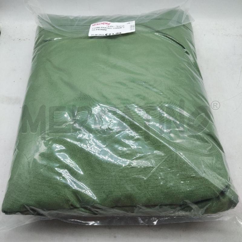 COPRI PIUMINO VERDE CON FEDERE  | Mercatino dell'Usato Domodossola 1