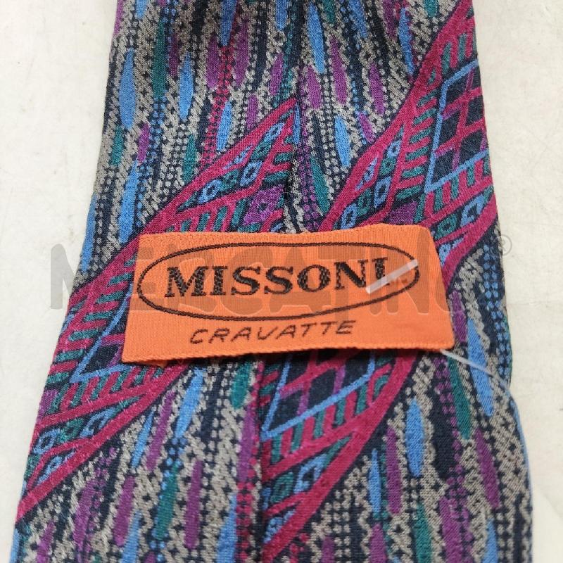 CRAVATTA FANTASIA VIOLA BLU FUCSIA MISSONI SETA | Mercatino dell'Usato Domodossola 2