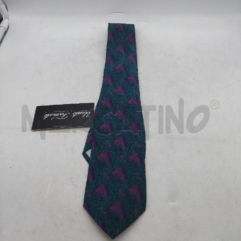 CRAVATTA VERDE OTTABIO FANTASIA VIOLA FUCSIA PACO RABANNE SETA | Mercatino dell'Usato Domodossola 1