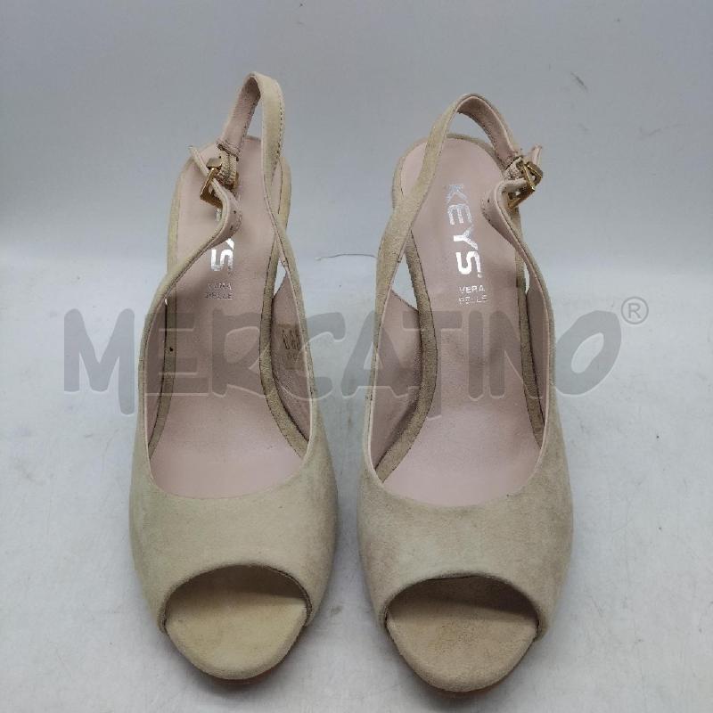 DECOLLETE APERTE SCAMOSCIATO BEIGE KEYS | Mercatino dell'Usato Domodossola 1
