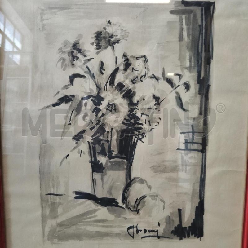 DISEGNO FIORI NERO CORNICE ROSSA | Mercatino dell'Usato Domodossola 2