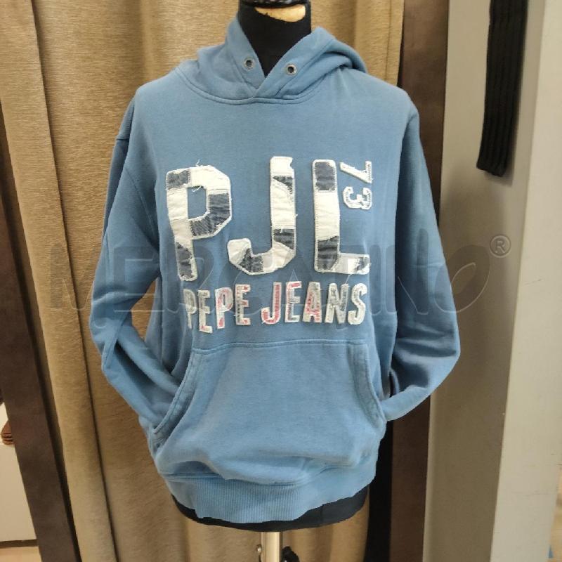 FELPA UOMO PEPE JEANS AZZURRA CAPPUCCIO  | Mercatino dell'Usato Domodossola 1