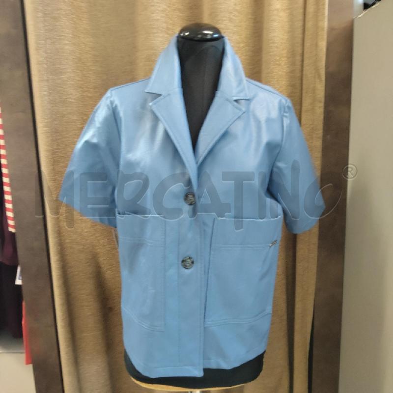 GIACCA DONNA AZZURRA M.C. FINTA PELLE SANDRO FERRONE | Mercatino dell'Usato Domodossola 1