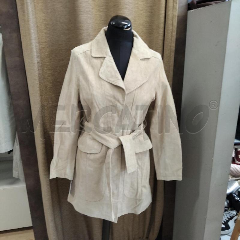 GIACCA DONNA LUNGA BEIGE PELLE SCAMOSCIATA BATA AND MORE | Mercatino dell'Usato Domodossola 1