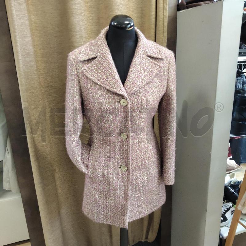 GIACCA DONNA LUNGA ROSA BEIGE 3 BOTTONI OLTRE | Mercatino dell'Usato Domodossola 1