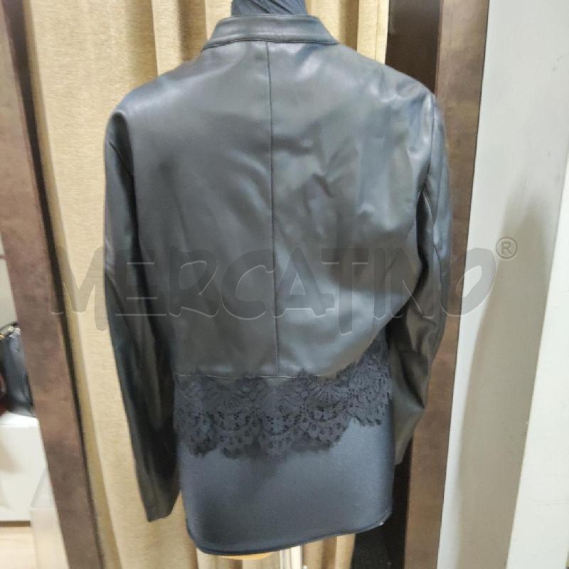 GIACCA DONNA NERA OLTRE SIMILPELLE BORDO PIZZO | Mercatino dell'Usato Domodossola 2