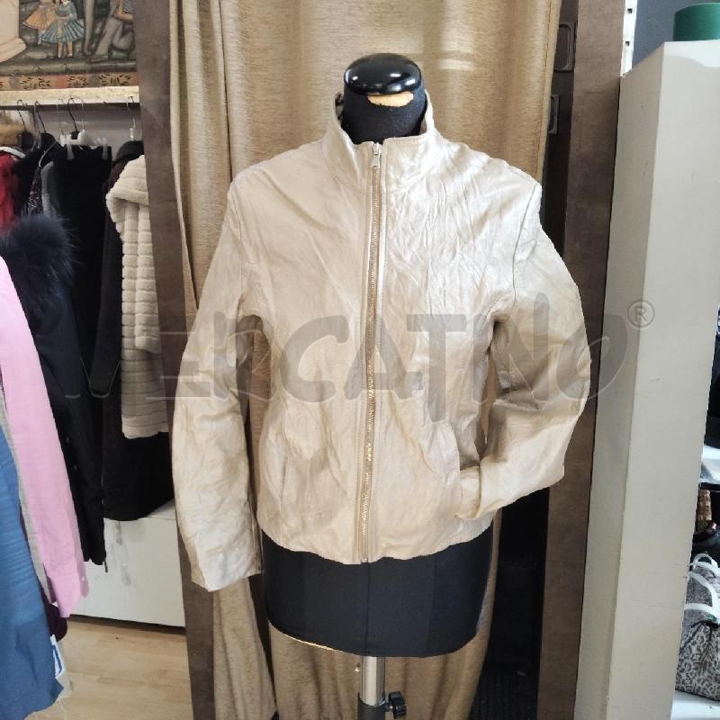 GIACCA DONNA PELLE BEIGE CERNIERA MADE IN ITALY | Mercatino dell'Usato Domodossola 1