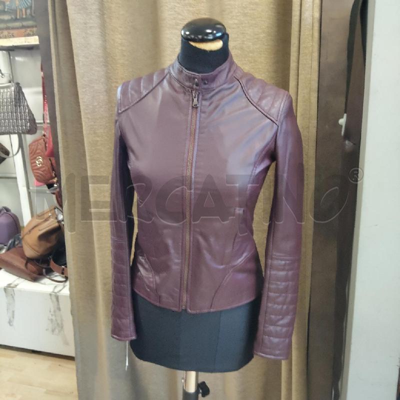 GIACCA DONNA PERLLE BORDEAUX VERA PELLE | Mercatino dell'Usato Domodossola 1