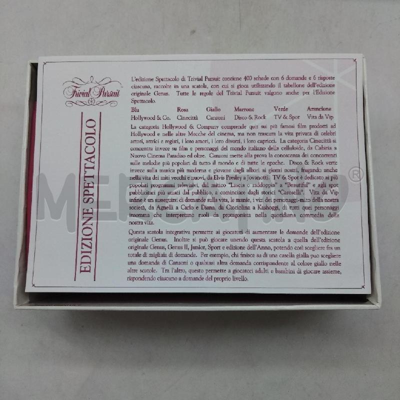 GIOCO TRIVIAL PURSUIT EDIZIONE SPETTACOLO | Mercatino dell'Usato Domodossola 2