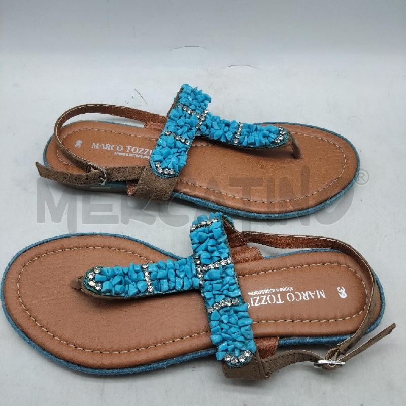 INFRADITO DONNA PIETRINE AZZURRE CINTURA BEIGE  MARCO TOZZI  | Mercatino dell'Usato Domodossola 2