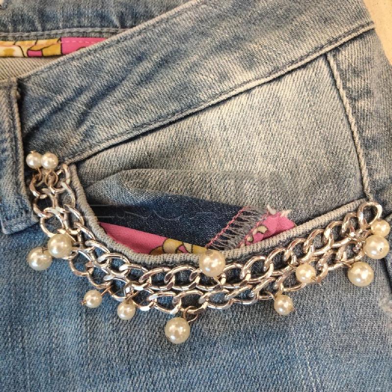 JEANS DONNA LIU JO INSERTI TASCHE PERLE CATENA | Mercatino dell'Usato Domodossola 2