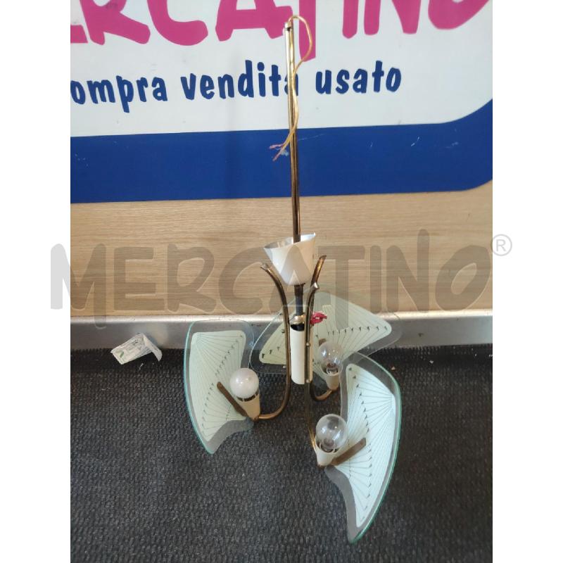 LAMPADARIO 3 LUCI VETRO ANNI '70 | Mercatino dell'Usato Domodossola 1