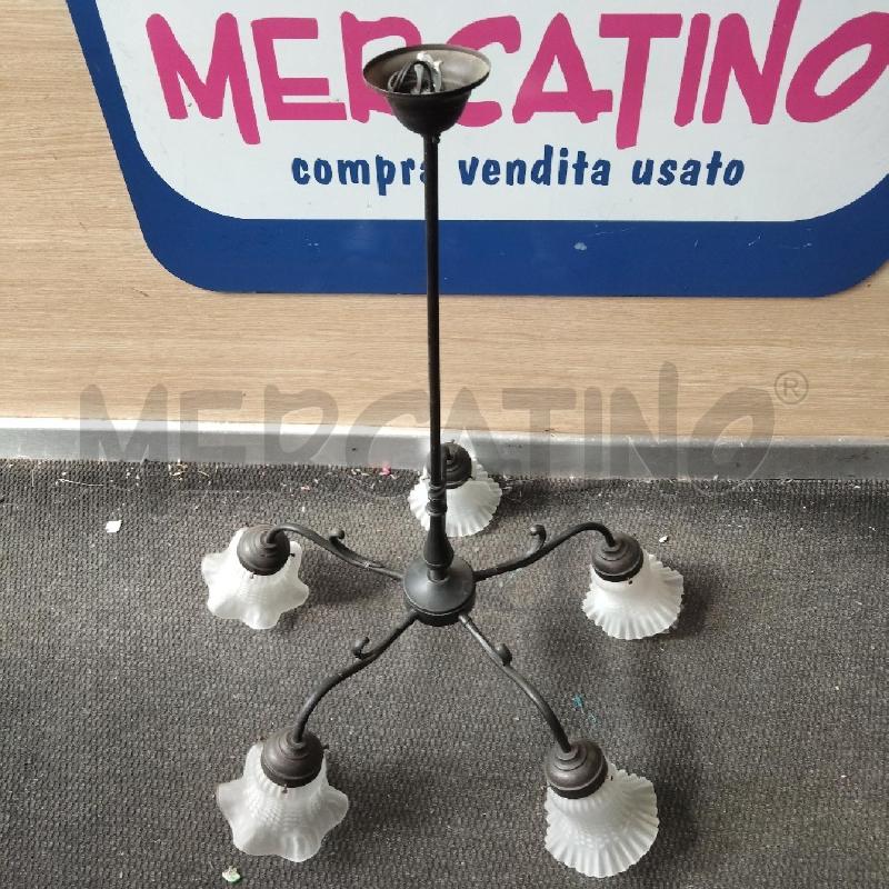 LAMPADARIO 5 LUCI FERRO  | Mercatino dell'Usato Domodossola 1