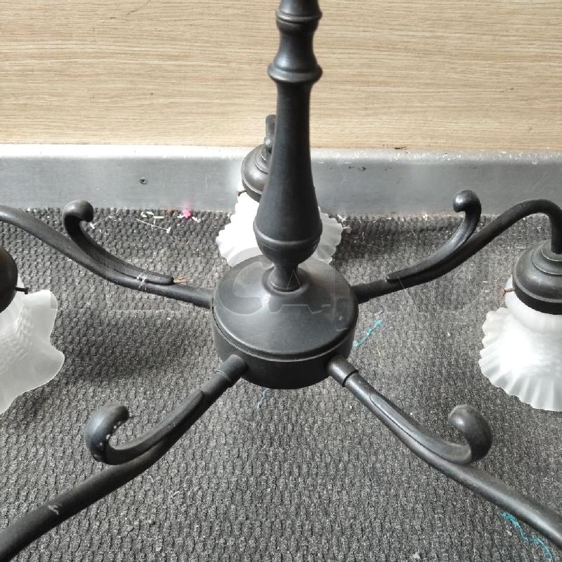 LAMPADARIO 5 LUCI FERRO  | Mercatino dell'Usato Domodossola 3