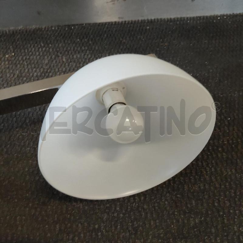 LAMPADARIO ACCIAIO 3 LUCI VETRO BIANCO SATINATO | Mercatino dell'Usato Domodossola 5