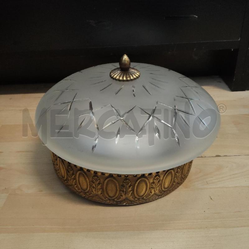 LAMPADARIO AD APPLIQUE VETRO E OTTONE LAVORATO | Mercatino dell'Usato Domodossola 1