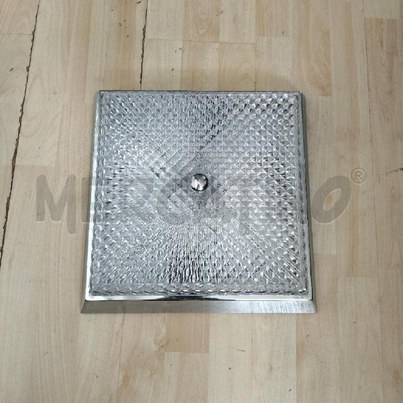 LAMPADARIO AD APPLIQUE VETRO LAVORATO E METALLO QUADRATA | Mercatino dell'Usato Domodossola 1