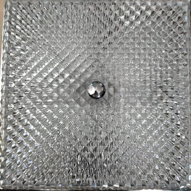 LAMPADARIO AD APPLIQUE VETRO LAVORATO E METALLO QUADRATA | Mercatino dell'Usato Domodossola 3