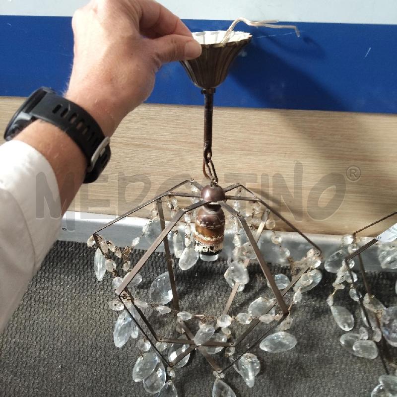 LAMPADARIO FERRO GOCCE VETRO | Mercatino dell'Usato Domodossola 2