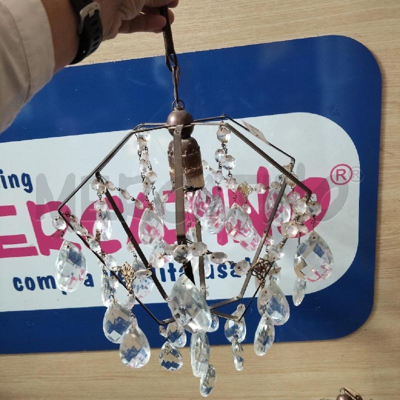 LAMPADARIO FERRO GOCCE VETRO | Mercatino dell'Usato Domodossola 3