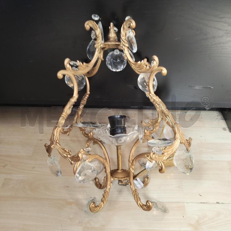 LAMPADARIO FERRO OTTONATO GOCCE VETRO  | Mercatino dell'Usato Domodossola 1